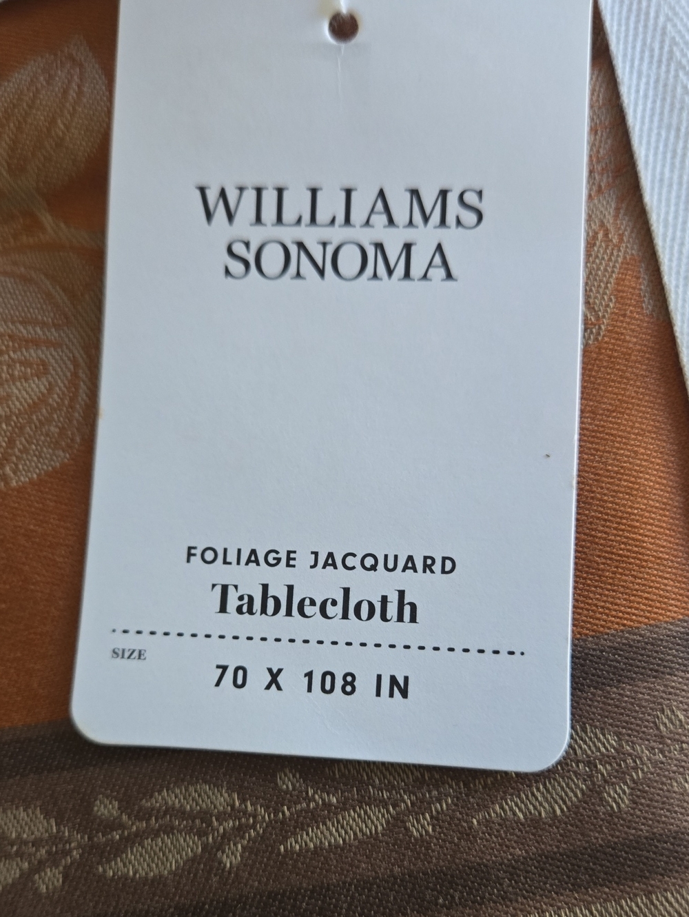 Williams Sonoma Orange Floral Jacquard Tablecloth - Picture 3 of 4